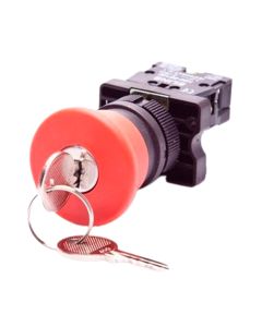 BOTAO DE EMERGENCIA ALTRONIC VERMELHO C/ CHAVE 40 MM